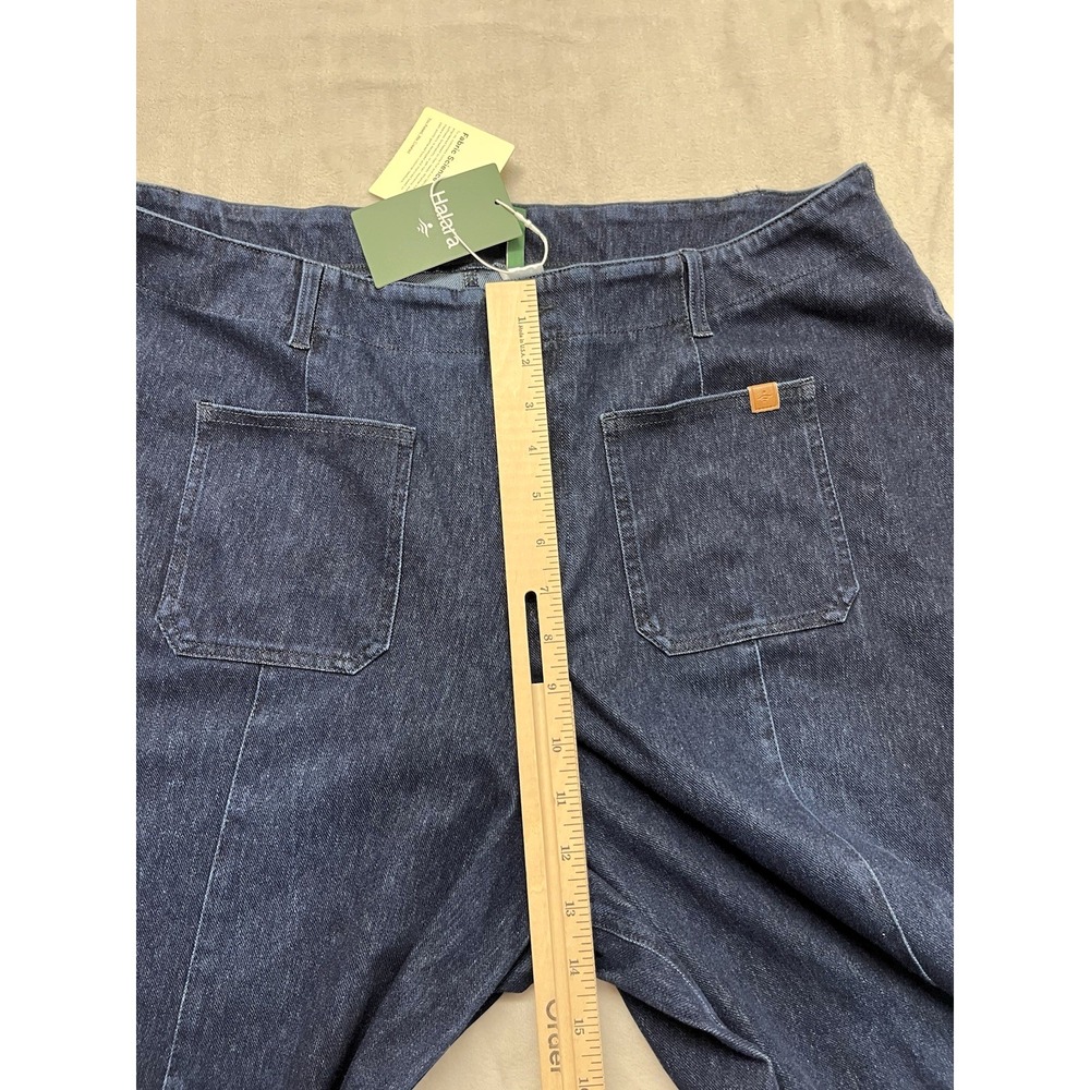 Halara Flex Denim Wide Leg Jeans Women XL Washed High Waisted Pockets Athleisure - Picture 7 of 13